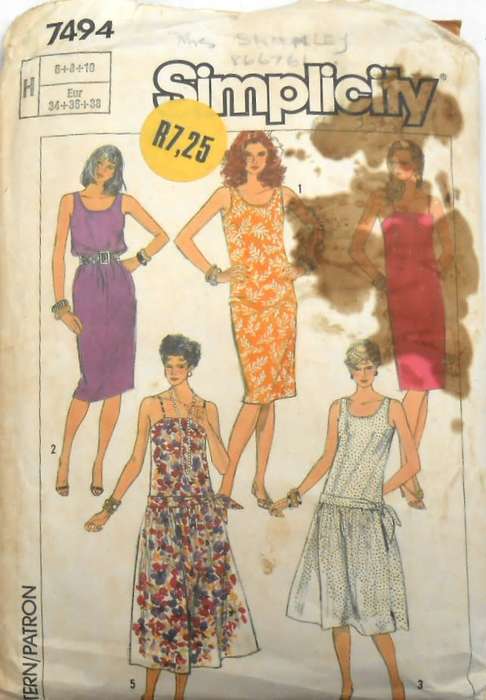 SIMPLICITY 7494 EASY TO SEW DRESSES IN 3 LENGTHS SIZE 6-8-10 COMPLETE
