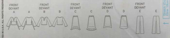 BUTTERICK B4121 GIRLS TOP-SKIRT-PANTS SIZE 7-8-10 YEARS COMPLETE-CUT TO SIZE 10 YEARS