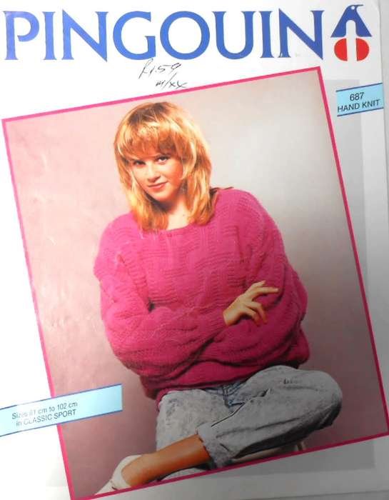 PINGOUIN 687 LADY`S STITCHES IN PINK - JERSEY   SIZES 81 - 102 CM