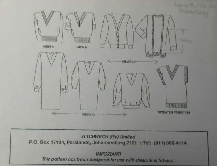 STITCHWITCH M401  LADIES DRESS -TOP-CARDIGAN- PULLOVER SIZES 6 - 22-COMPLETE- UNCUT