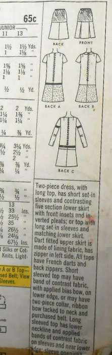 VINTAGE McCALLS 8598 TWO PIECE DRESS SIZE 16 BUST 36 COMPLETE-ZIPLOC
