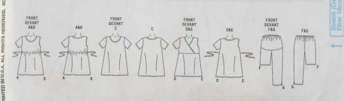 BUTTERICK B4201 MATERNITY TOPS-SHORTS-PANTS SIZE 8-10-12 COMPLETE-CUT TO SIZE 12