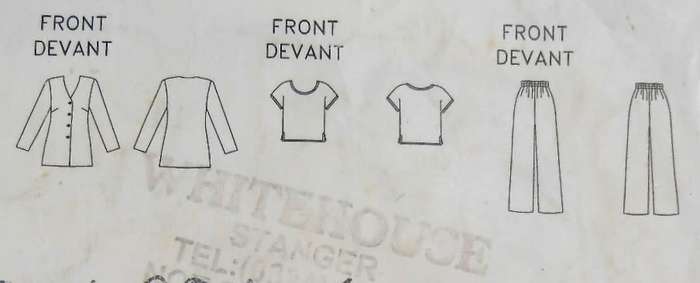 BUTTERICK 5352 JACKET-TOP-PANTS PLUS SIZES SIZE 16W-18W-20W  COMPLETE-CUT TO 20W-ZIPLOC BAG