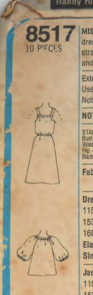 SIMPLICITY 8517 PLUS PULLOVER DRESS & UNLINED JACKET SIZE SMALL 10-12 COMPLETE
