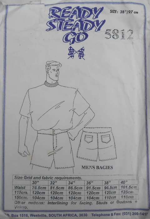 READY-STEADY-GO  5812  MENS BAGGIES  SIZE 38-97 CM