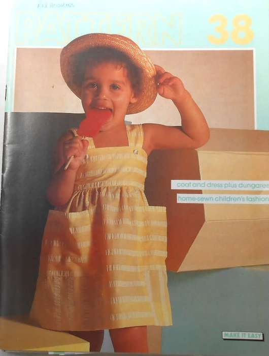 MAKE IT EASY PATTERN NUMBER  38 -LITTLE TRENDIES-COAT-DRESS-LOOSE FITTING DUNGAREES COMPLETE-UNCUT