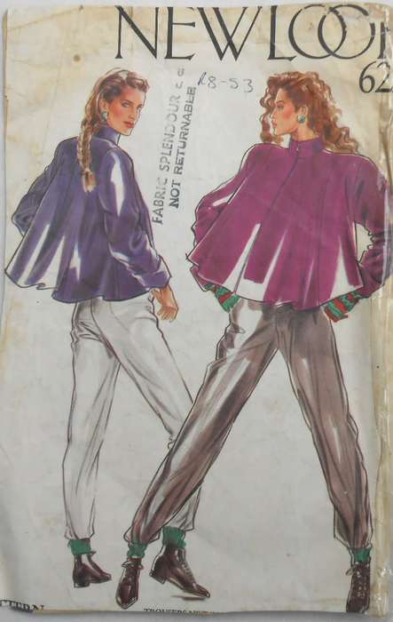 NEW LOOK 6220 STUNNING HI NECK SHORT JACKET/TOP SIZE 8-18 COMPLETE-UNCUT-F/F- PATTERN ONLY-NO INST