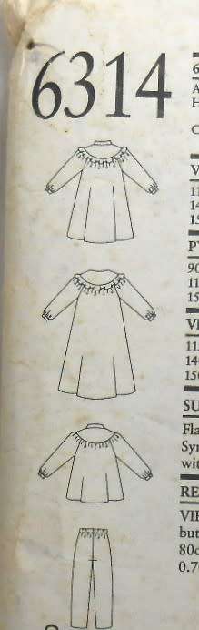 NEW LOOK PATTERNS 6314 GIRLS NIGHTIE-PJS & GOWN SIZE 3-12 YEARS COMPLETE