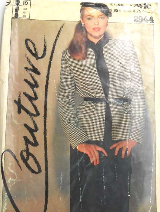 STYLE COUTURE 2944 JACKET-FRONT WRAP SKIRT & BLOUSE  SIZE 10 COMPLETE-UNCUT-F/FOLDED