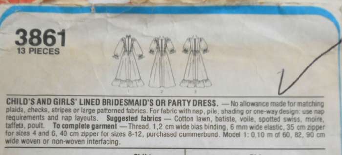 STYLE 3861 GIRLS LINED BRIDESMAID OR PARTY DRESS  SIZE 6 YEARS COMPLETE