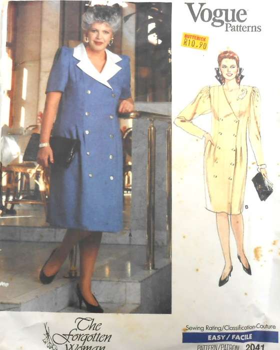 VOGUE 2041 LARGE SIZE DRESS  SIZE 16W-8W-20W COMPLETE CUT TO 18W