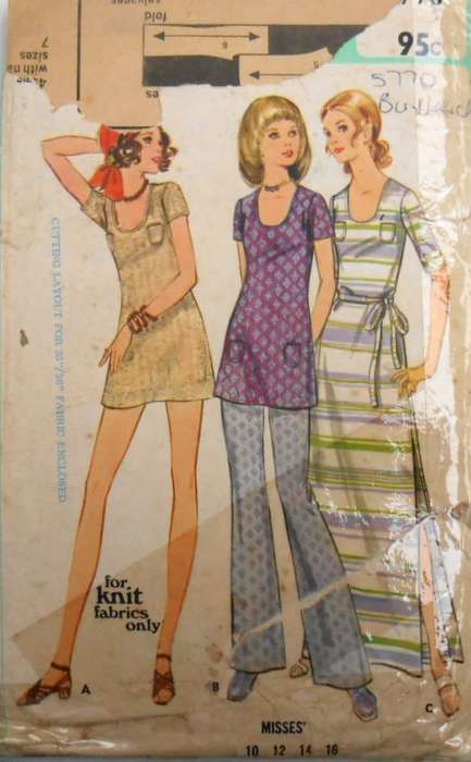 VINTAGE BUTTERICK 5770 ONE PIECE DRESS & PANTS SIZE 10 COMPLETE