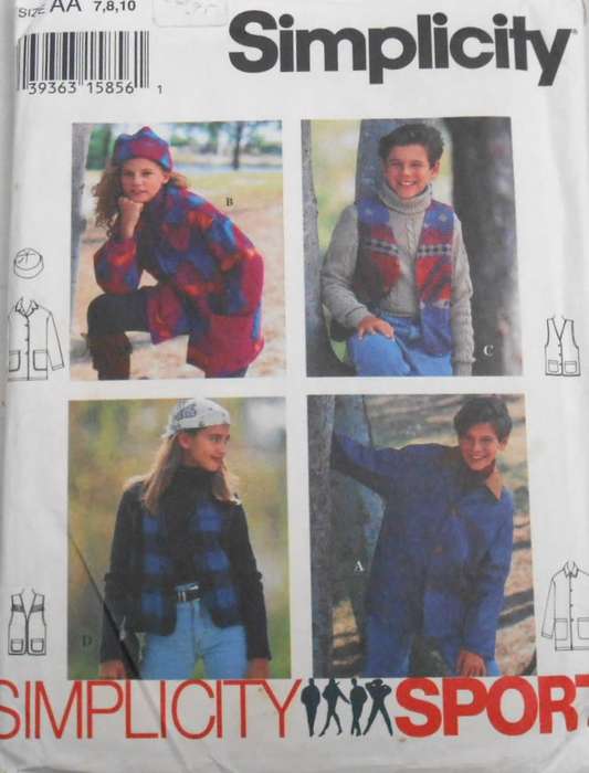 SIMPLICITY 9147 BOYS &GIRLS JACKET-WAISTCOAT-HAT- SIZE 7-8-10 YEARS SEE LISTING-CUT TO SIZE 10
