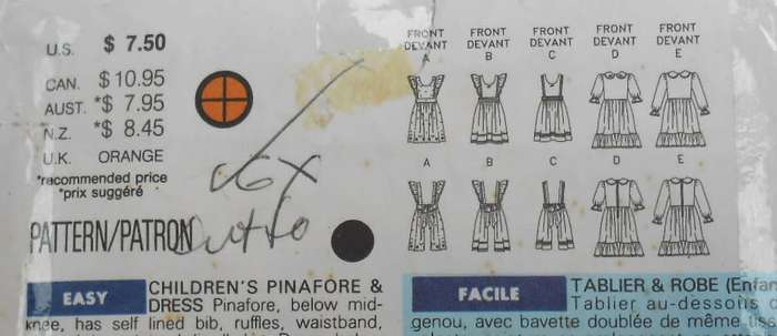 BUTTERICK 6429 GIRLS PINAFORE & DRESS SIZE 5-6-6X YEARS COMPLETE-CUT TO 6X YEARS