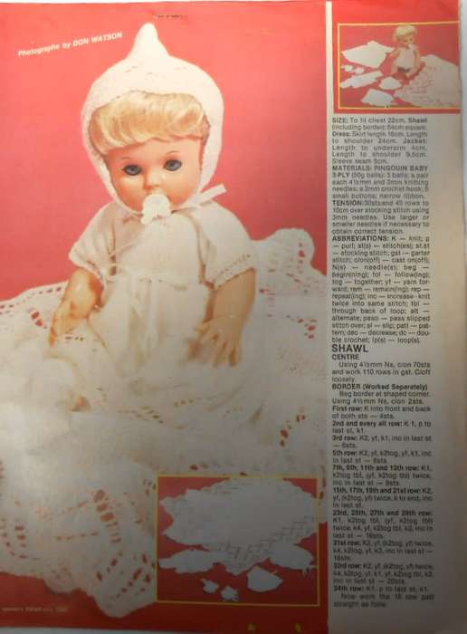WELCOME LITTLE BABY-BABY LOVE DOLL LAYETTE-WOMEN`S VALUE JULY 1982