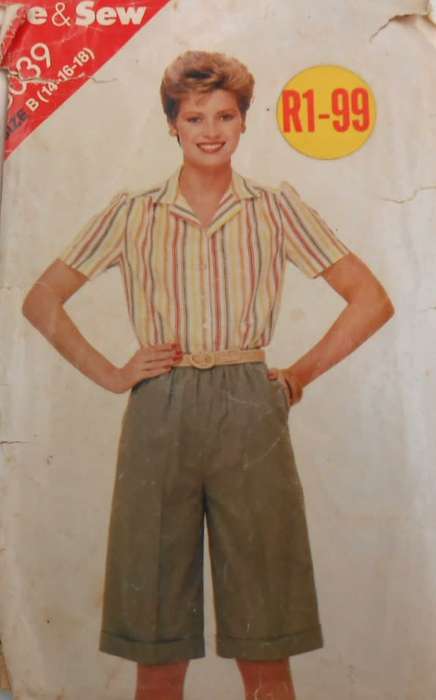 BUTTERICK 5039 SHIRT & BAGGIE SHORTS SIZE 14-16-18  COMPLETE-CUT TO SIZE 16-ZIPLOC