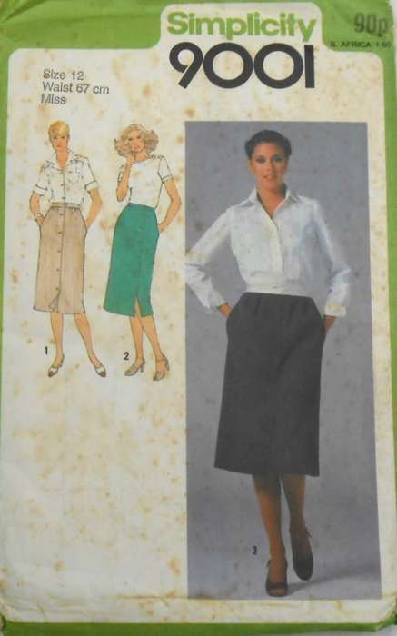 SIMPLICITY 9001 SKIRTS WITH POCKETS SIZE 12 WAIST 67 CM COMPLETE-UNCUT-F/FOLDED
