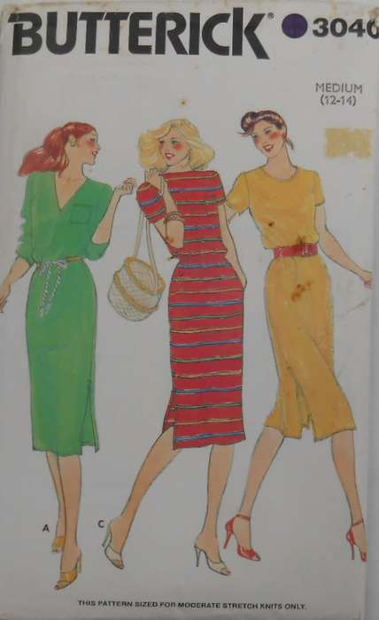 BUTTERICK 3040 FITTED DRESS SIZE MEDIUM 12-14 COMPLETE