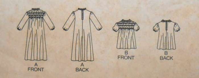 BUTTERICK 3594 TODDLERS DRESS SIZE 2 YEARS COMPLETE-NO SMOKING TRANSFER