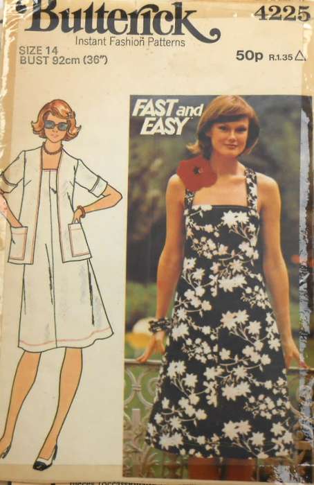 BUTTERICK 4225 JACKET & DRESS SIZE 14 BUST 92 CM COMPLETE-ZIPLOC