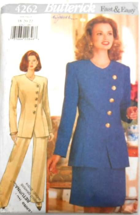 BUTTERICK 4262 JACKET-SKIRT-PANTS SIZE 18-20-22 COMPLETE-CUT TO 22