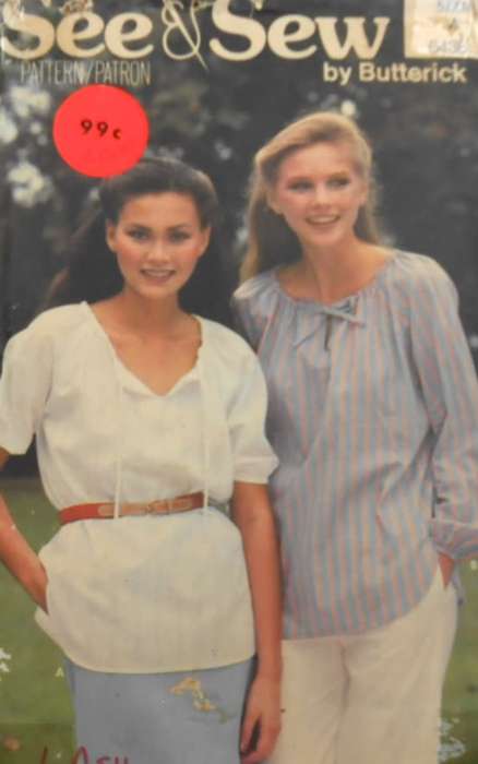 BUTTERICK 6436 TUNIC SIZE P-S-M (6-14)  COMPLETE-CUT TO SMALL 8-10