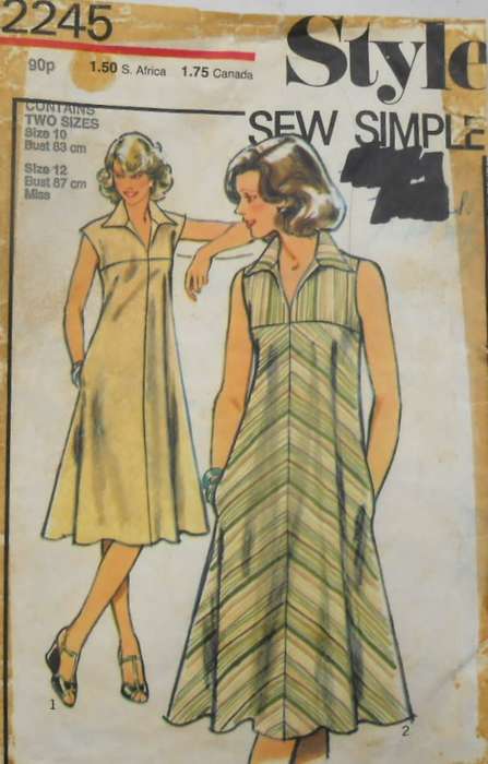 STYLE 2245 COLLARED FLARED DRESS SIZE 10-12 BUST 83 - 87 CM COMPLETE-ZIPLOC