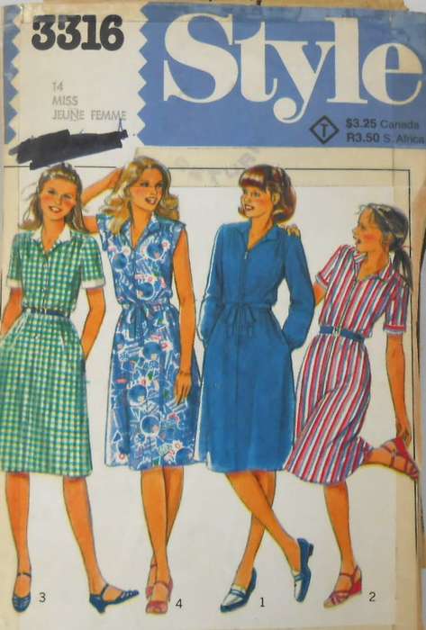 STYLE 3316 ZIP FRONT OR STEP IN DRESS SIZE 14 COMPLETE-ZIPLOC