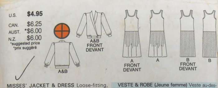 BUTTERICK 3681 JACKET & DRESS SIZE 12 COMPLETE