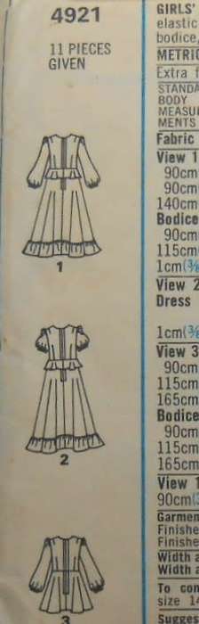 STYLE 4921 GIRLS DRESS SIZE 10 YEARS BREAST 73 CM COMPLETE