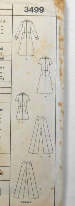 McCALLS 3499 DRESS-TUNIC-PANTS SIZE 14 BUST 36 COMPLETE