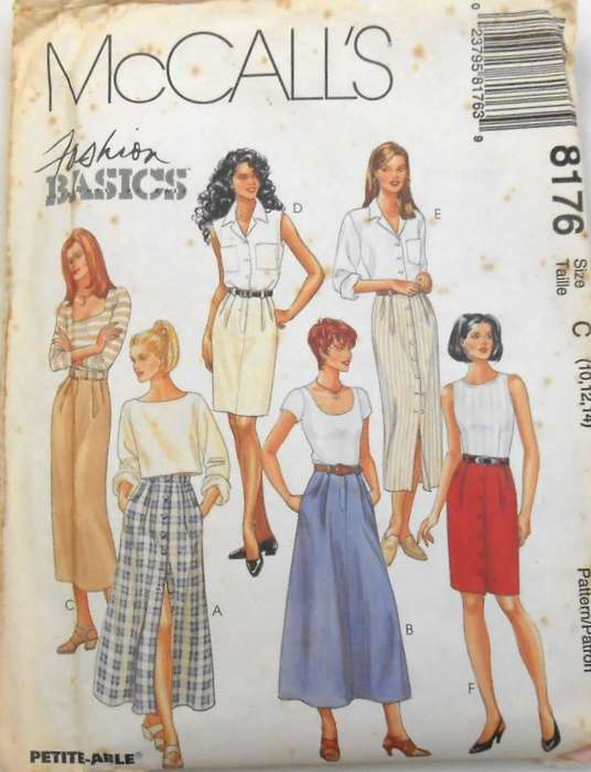 McCALLS 8176 SET OF SKIRTS SIZE 10-12-14 COMPLETE-MOSTLY UNCUT TO 14