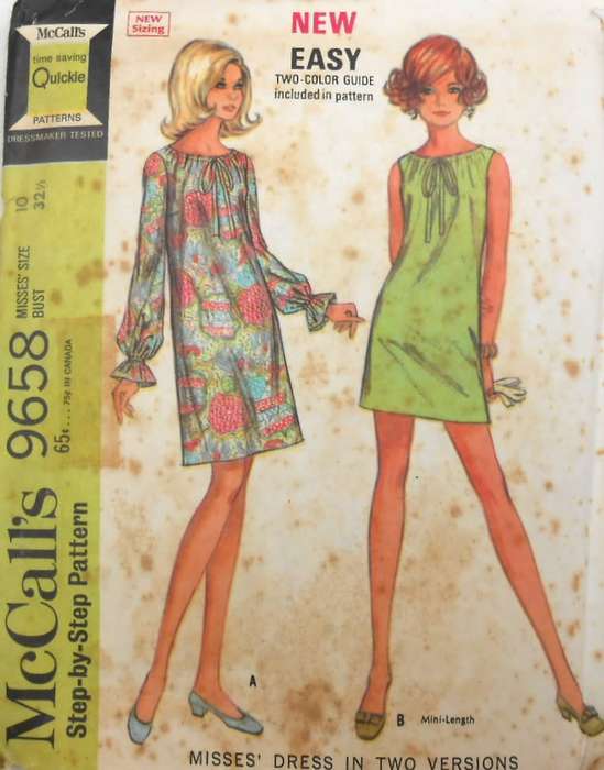 McCALLS 9658 DRESS IN 2 VERSIONS SIZE 10 BUST 32 1/2 COMPLETE-ZIPLOC