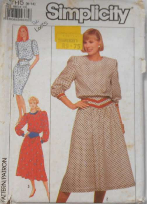SIMPLICITY 9284 DRESS IN 2 LENGTHS SIZE 6-14 COMPLETE-ZIPLOC