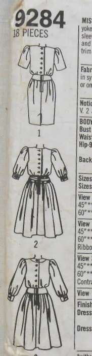 SIMPLICITY 9284 DRESS IN 2 LENGTHS SIZE 6-14 COMPLETE-ZIPLOC