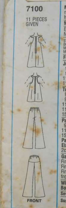 SIMPLICITY 7100 MATERNITY PINAFORE-TOP-PANTS-SIZE 12 BUST 87 CM COMPLETE-UNCUT-F/FOLDED
