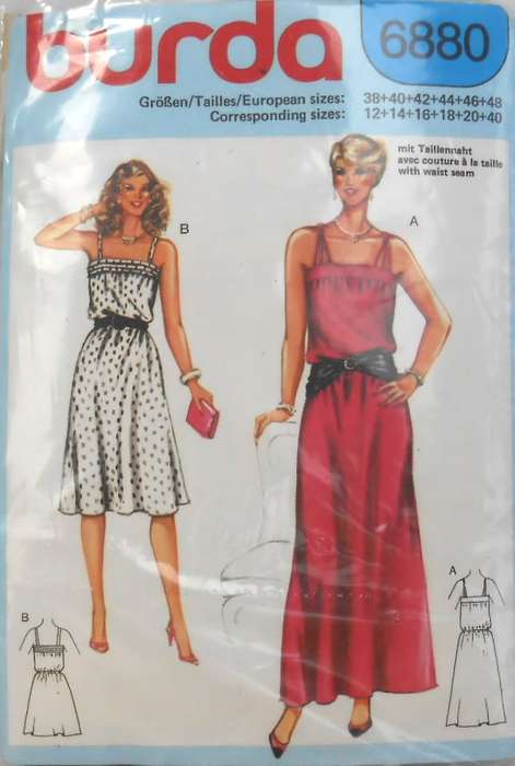 BURDA 6880 SUMMER DRESS SIZE 12-40-SEE LISTING