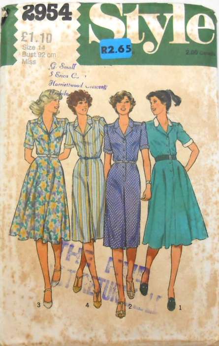STYLE 2954 SHIRTDRESS SIZE 14 BUST 92 CM COMPLETE