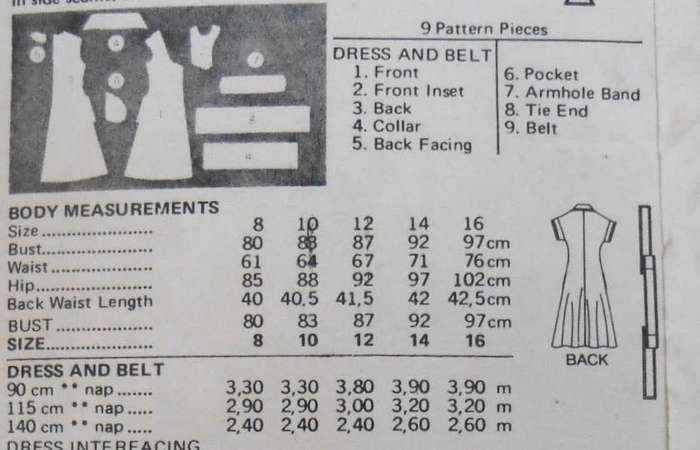 BUTTERICK 5769 DRESS & BELT SIZE 14 COMPLETE