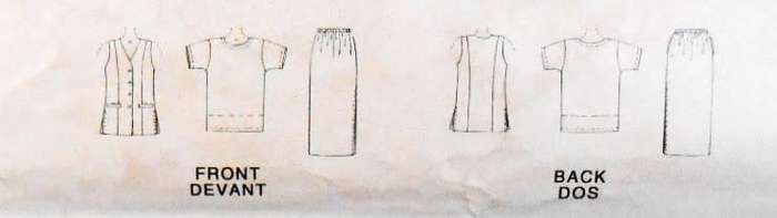 McCALLS 6871 UNLINED WAISTCOAT-TOP-SKIRT SIZE 8-10-12-14 COMPLETE-UNCUT-F/FOLDED