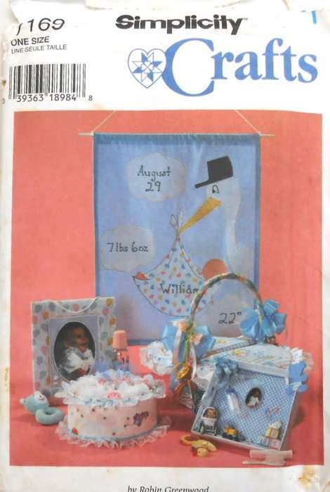 SIMPLICITY CRAFTS 7169 NURSERY ROOM DECORATIONS-ONE SIZE-COMPLETE-UNCUT-F/FOLDED