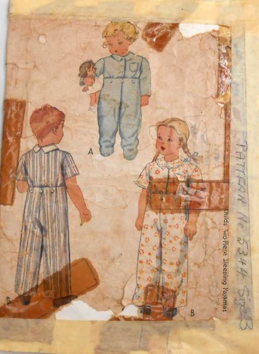 V/VINTAGE McCALLS 5344 KIDS 2 PIECE SLEEPING PJS SIZE 3 YEARS COMPLETE-ZIPLOC