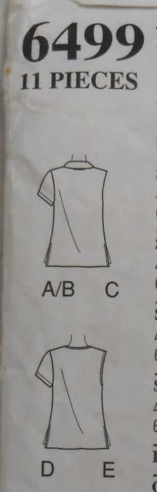 NEW LOOK PATTERNS 6499 SET OF TOPS  SIZE 12-24 COMPLETE-CUT TO 12