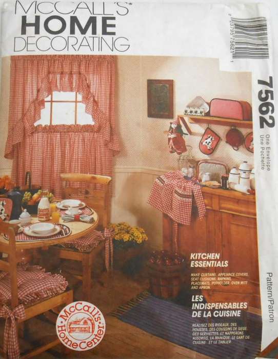 McCALLS HOME DECORATING 7562 KITCHEN ESENTIALS - ONE SIZE - COMPLETE-UNCUT-F/FOLDED