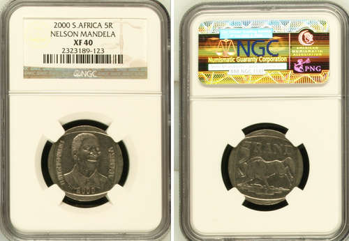XF40 - VERY RARE ! - NGC GRADING - VERY RARE GRADE - 2000 MANDELA R5 COIN