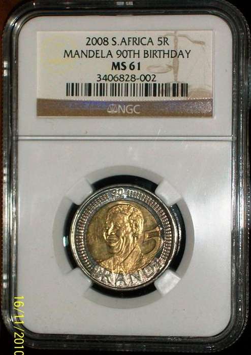 @ NGC  Mint State - MS61 - ONLY a few IN THE WORLD - MANDELA 90th BIRTH DAY @