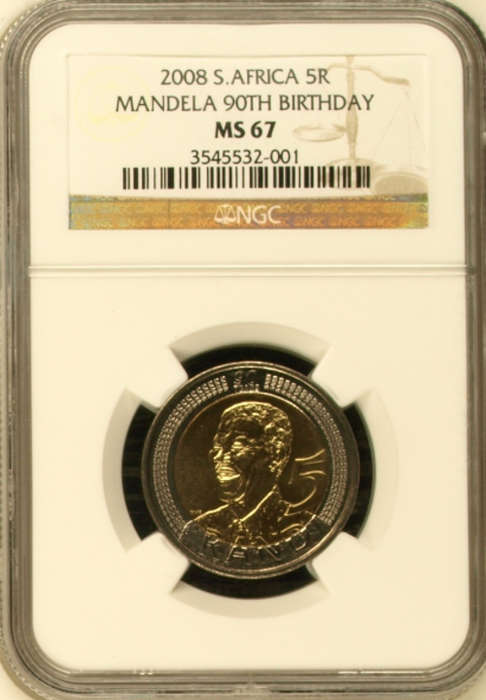 MS67 VERY HIGH GRADE "10 AVAILABLE" bid per coin - NGC graded MANDELA 90th B/DAY R5#