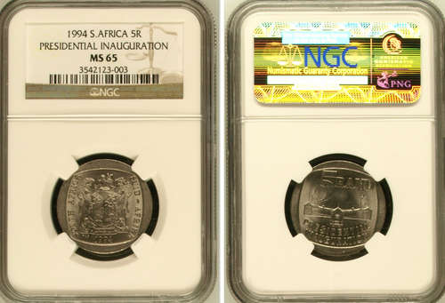 YES RARE !!!! MS65 - NGC GRADING - VERY HIGH GRADE - 1994 INAUGURATION R5 COIN !!