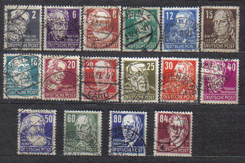 GERMANY D.D.R. 1948 ISSUE FULL SET Mi#212/27 F.U. C/V R500.00 LOOK BELOW!!