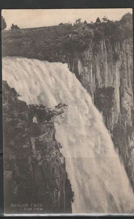 A PICTURE  POST CARD SHOWING HOWICK FALLS  USED LOOK SCANS X 2